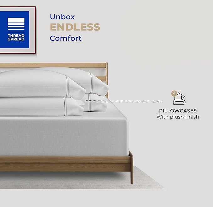100% Cotton Pillowcase Set - Queen - 4 Piece