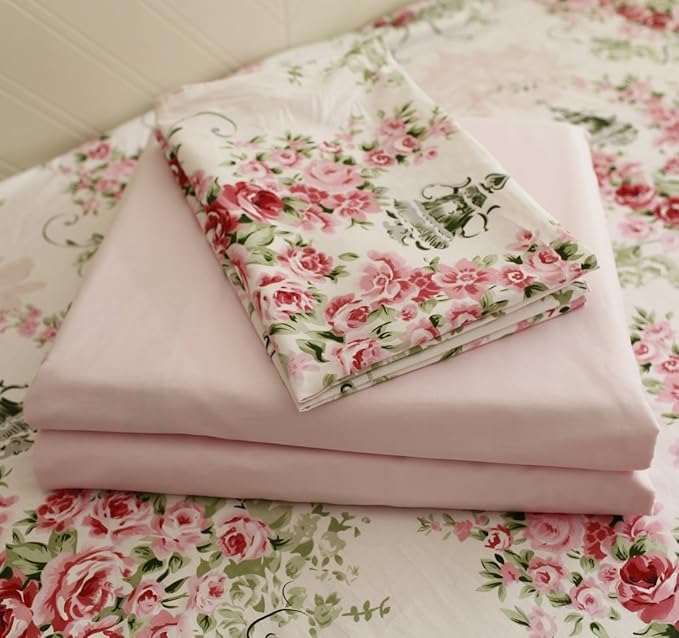 100% Cotton Bed Sheet Set - Twin - 4 Piece