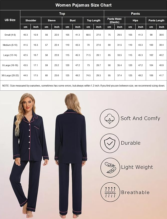 Women's Pajama Set - Long Sleeve - 2 Piece