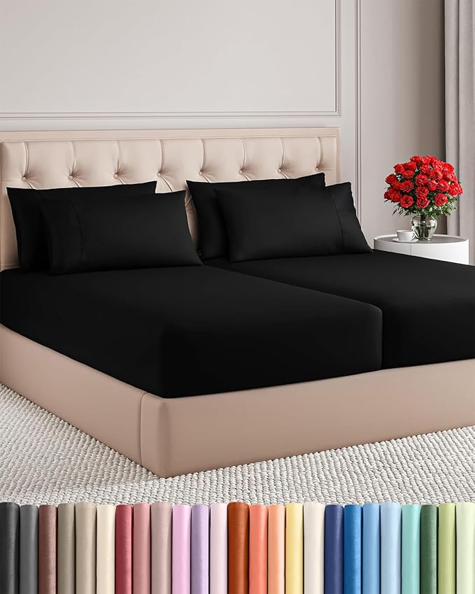 Cooling Bed Sheet Set - Split King - 16 in Deep Pocket - 7 Piece