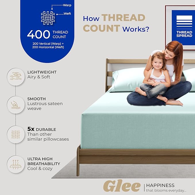 100% Cotton Pillowcase Set - King - 2 Piece