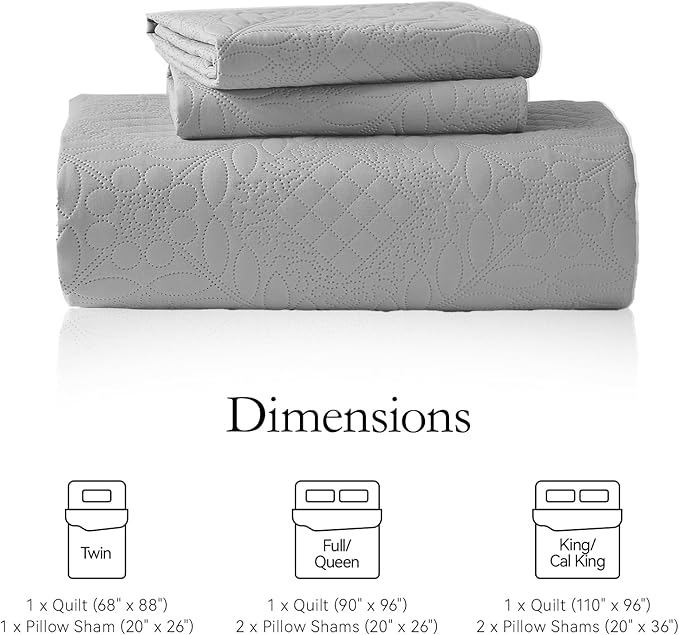 Microfiber Quilt Set - Twin - 2 Piece