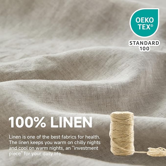 Linen Duvet Cover Set - California King - 3 Piece