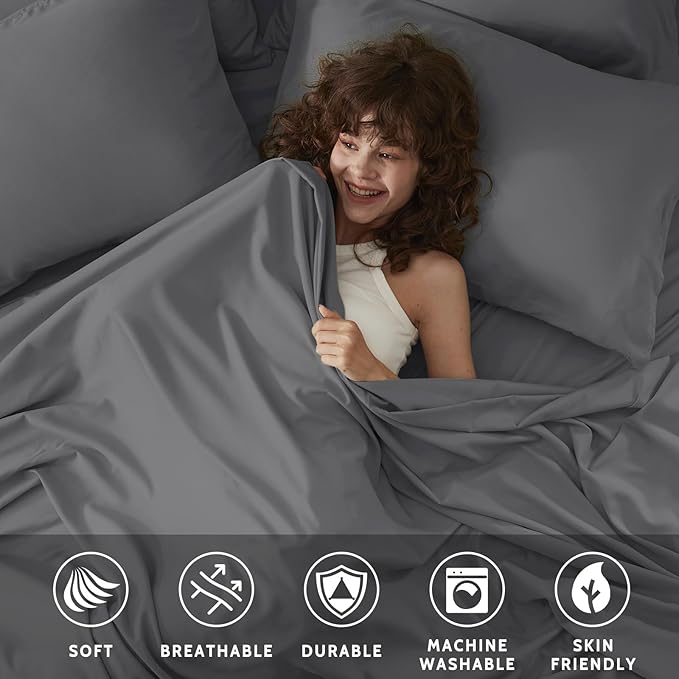 Microfiber Cooling Bed Sheet Set - Full - 6 Piece