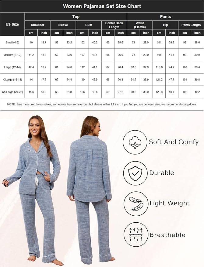 Women's Pajama Set - Long Sleeve - 2 Piece
