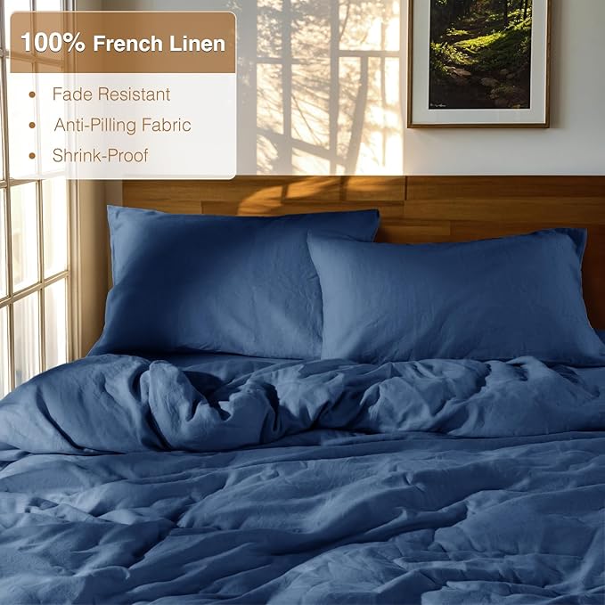Linen Duvet Cover Set - Queen - 3 Piece
