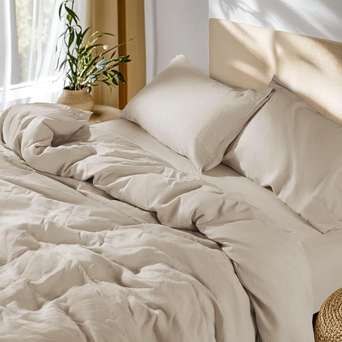 Linen Duvet Cover Set - Queen - 3 Piece