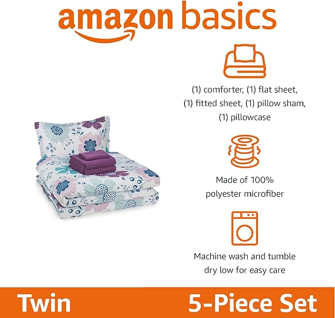 Microfiber Comforter Set - Twin - 5 Piece