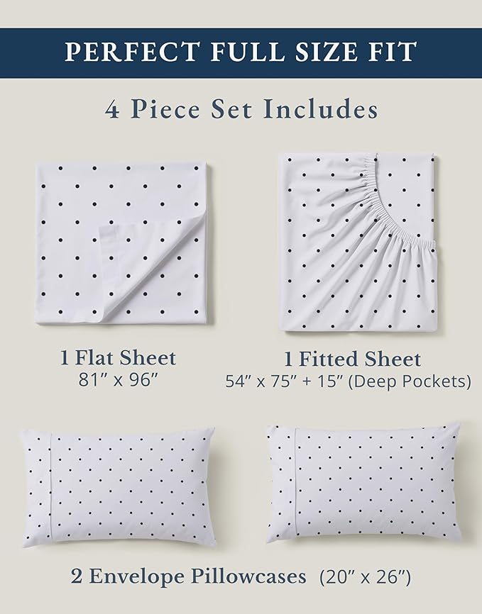 Linen Bed Sheet Set - Full - 4 Piece