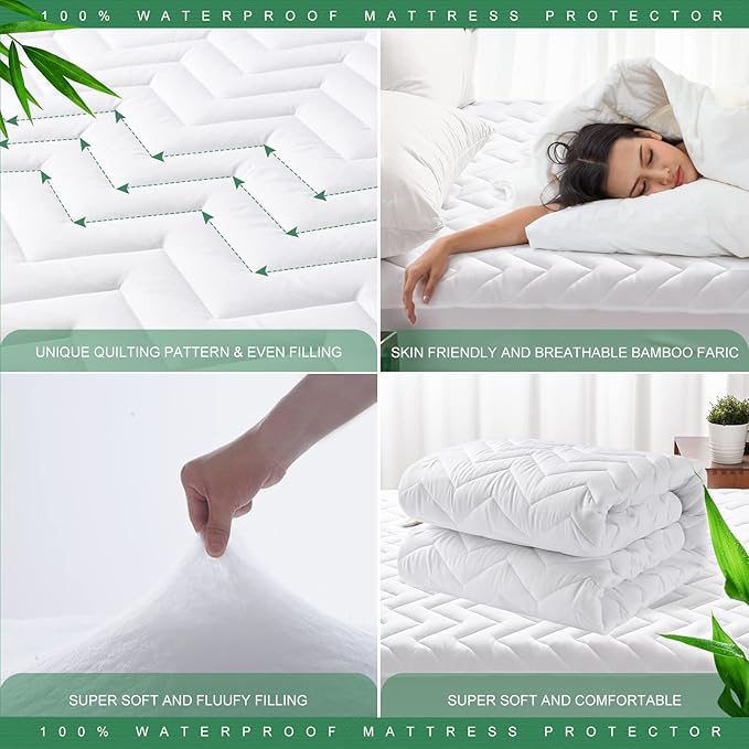 Bamboo Waterproof Mattress Pad - King