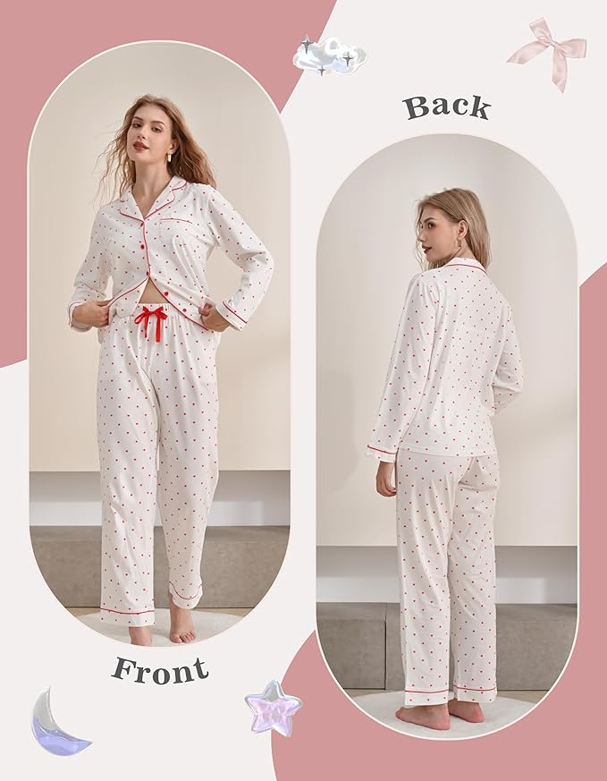 Women's 100% Cotton Pajama Set - Long Sleeve