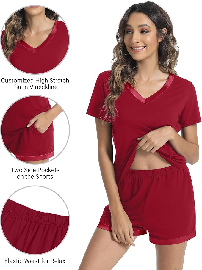 Women's Bamboo Cooling Pajama Set - Short Sleeve - 2 Piece