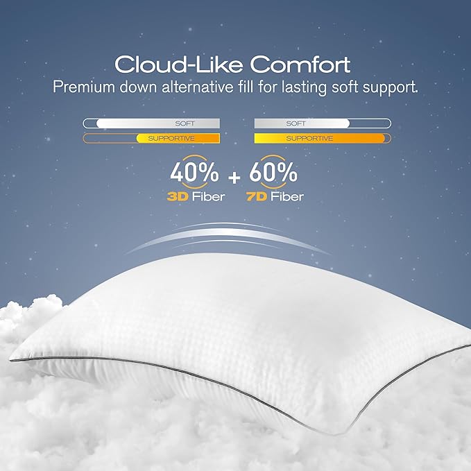 Down Alternative Cooling Bed Pillow - King - 4 Pack