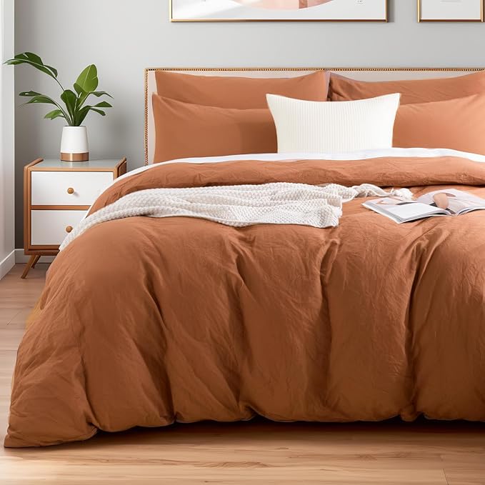 Linen Duvet Cover Set - California King - 3 Piece