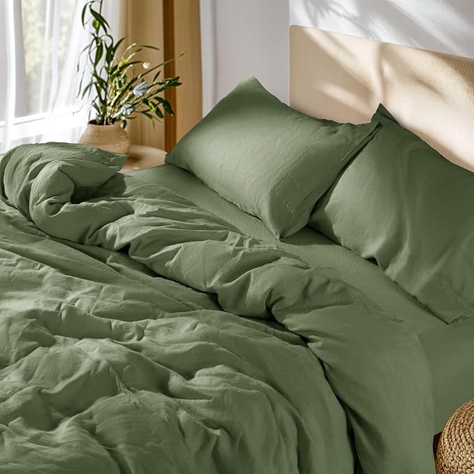 Linen Duvet Cover Set - Queen - 3 Piece