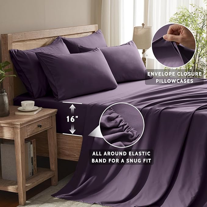 Microfiber Cooling Bed Sheet Set - Twin - 4 Piece