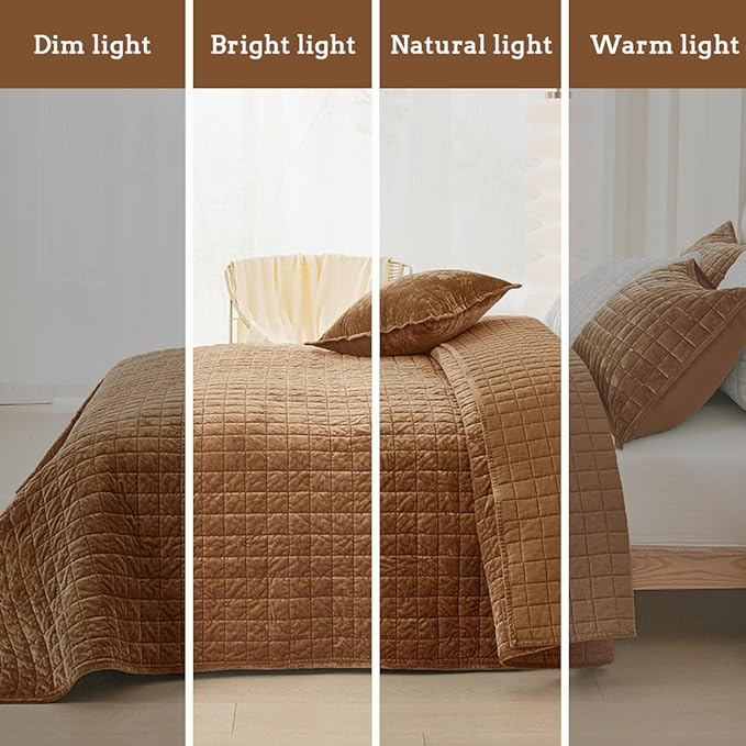Velvet Quilt Set - King - 3 Piece