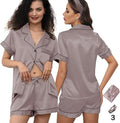 Satin Shorts Pajama Set - 3 Piece