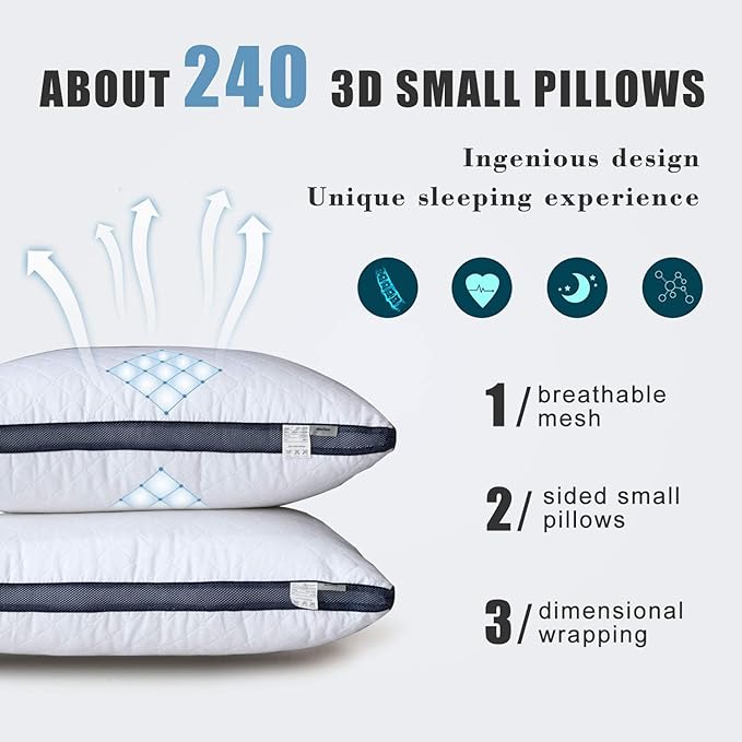 Bed Pillow - Queen - 2 Pack