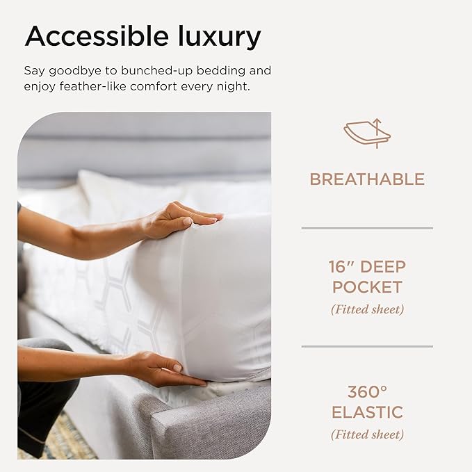 100% Cotton Cooling Bed Sheet Set - Full - 4 Piece