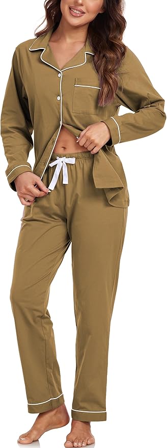 100% Cotton Pants Pajama Set - Long Sleeve - 2 Piece