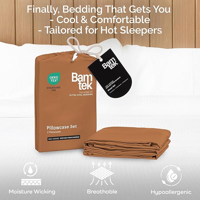 Bamboo Cooling Pillowcase Set - Queen - 2 Piece