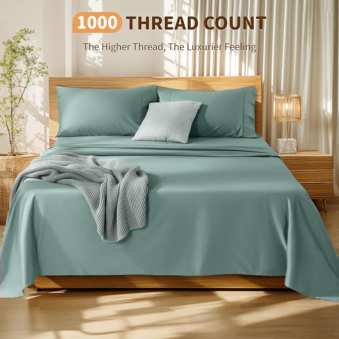 100% Cotton Bed Sheet Set - King - 4 Piece