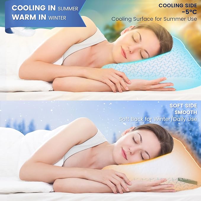 Memory Foam Cooling Bed Pillow - Queen