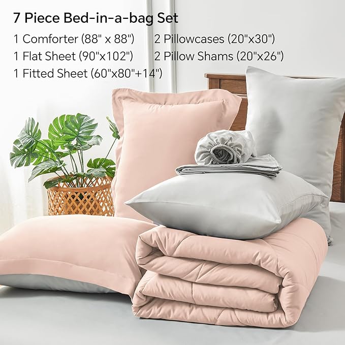 Microfiber Comforter Set - Queen - 7 Piece