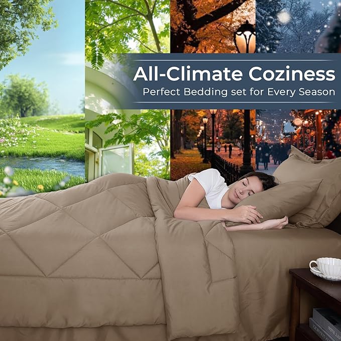 Linen Comforter Set - California King - 7 Piece