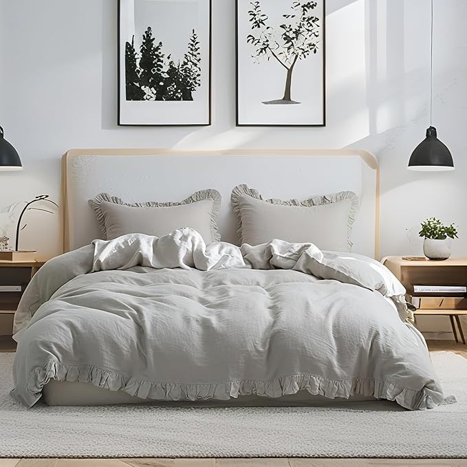 Linen Duvet Cover Set - King - 3 Piece