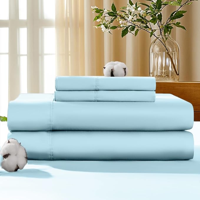100% Cotton Bed Sheet Set - King - 4 Piece