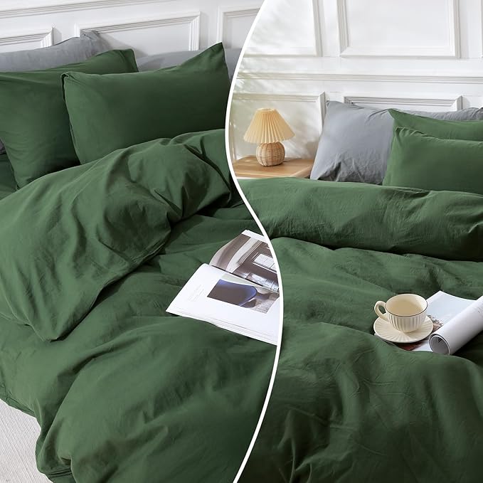 Linen Duvet Cover Set - California King - 3 Piece