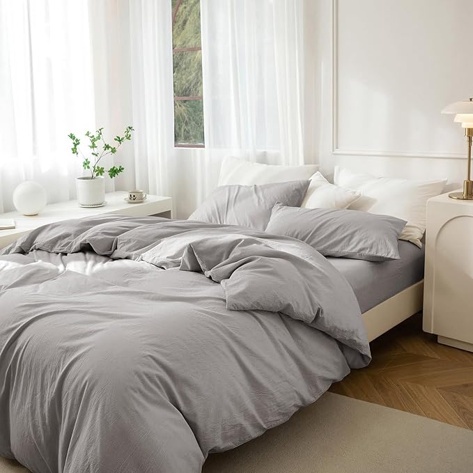 Linen Duvet Cover Set - King - 104 x 98 in - 3 Piece