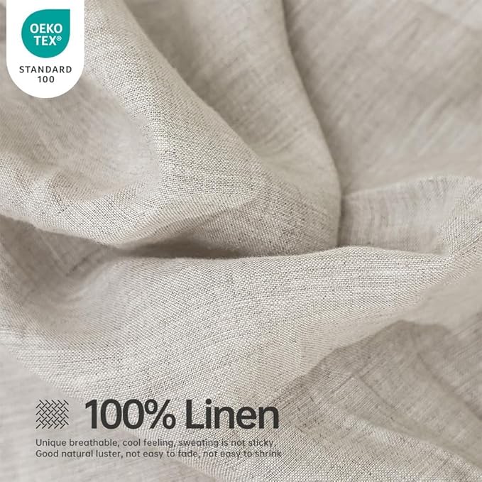 Linen Bed Sheet Set - Queen - 6 Piece