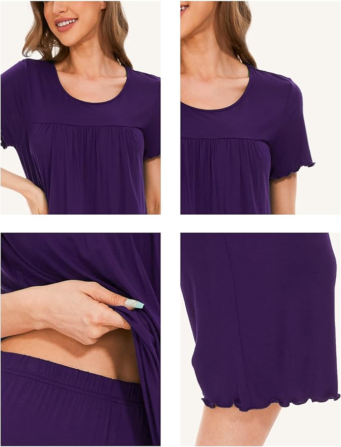 Bamboo Capri Pajama Set - Short Sleeve - 2 Piece