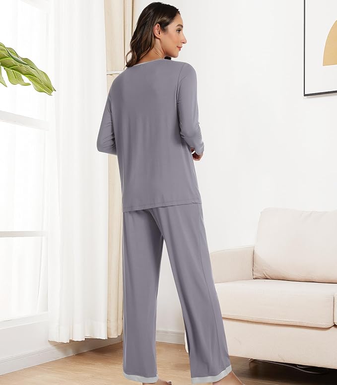 Women's Bamboo Pants Pajama Set - Long Sleeve - 2 Piece