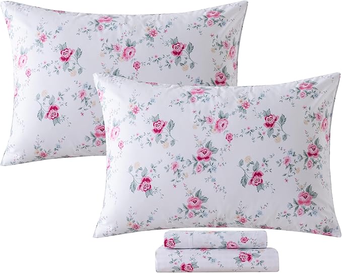 100% Cotton Bed Sheet Set - Full - 4 Piece