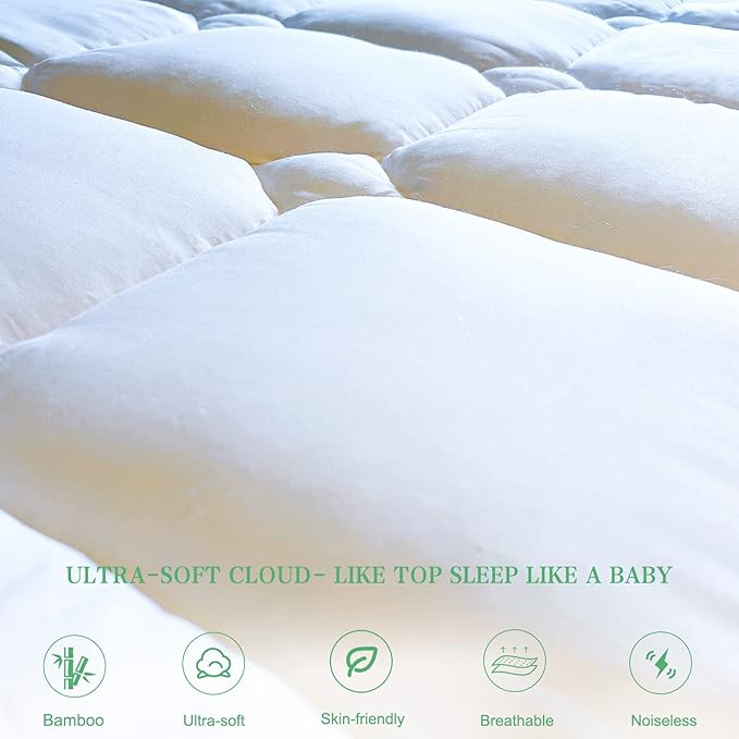 Bamboo Cooling Mattress Pad - King
