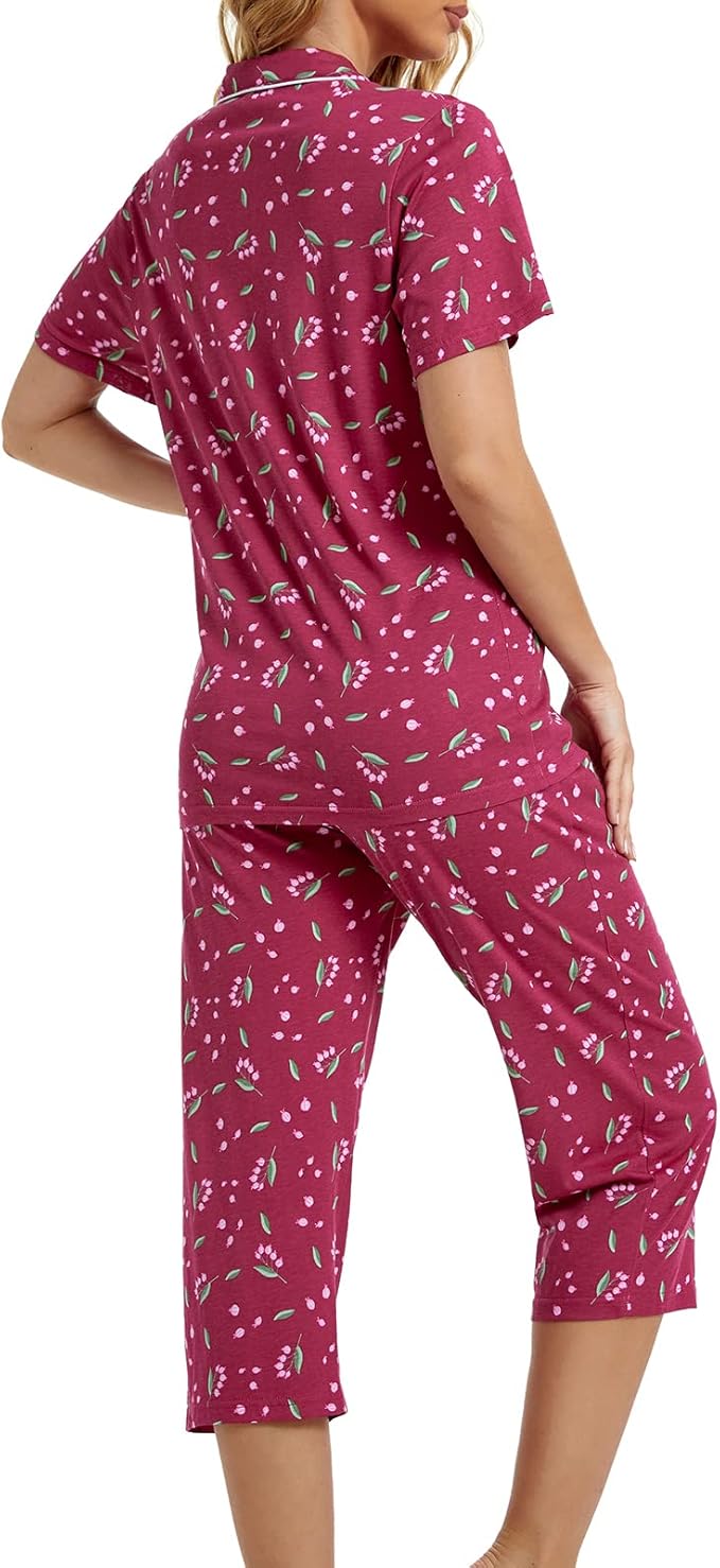 Capri Pajama Set - Short Sleeve - 2 Piece