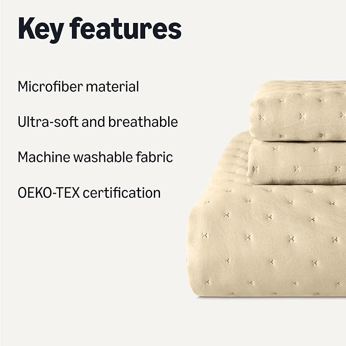 Microfiber Quilt Set - King - 3 Piece