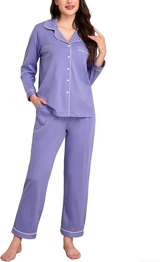 100% Cotton Pants Pajama Set - Long Sleeve - 2 Piece