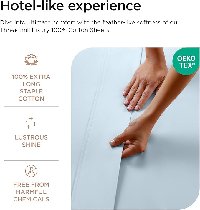 100% Cotton Cooling Bed Sheet Set - King - 4 Piece