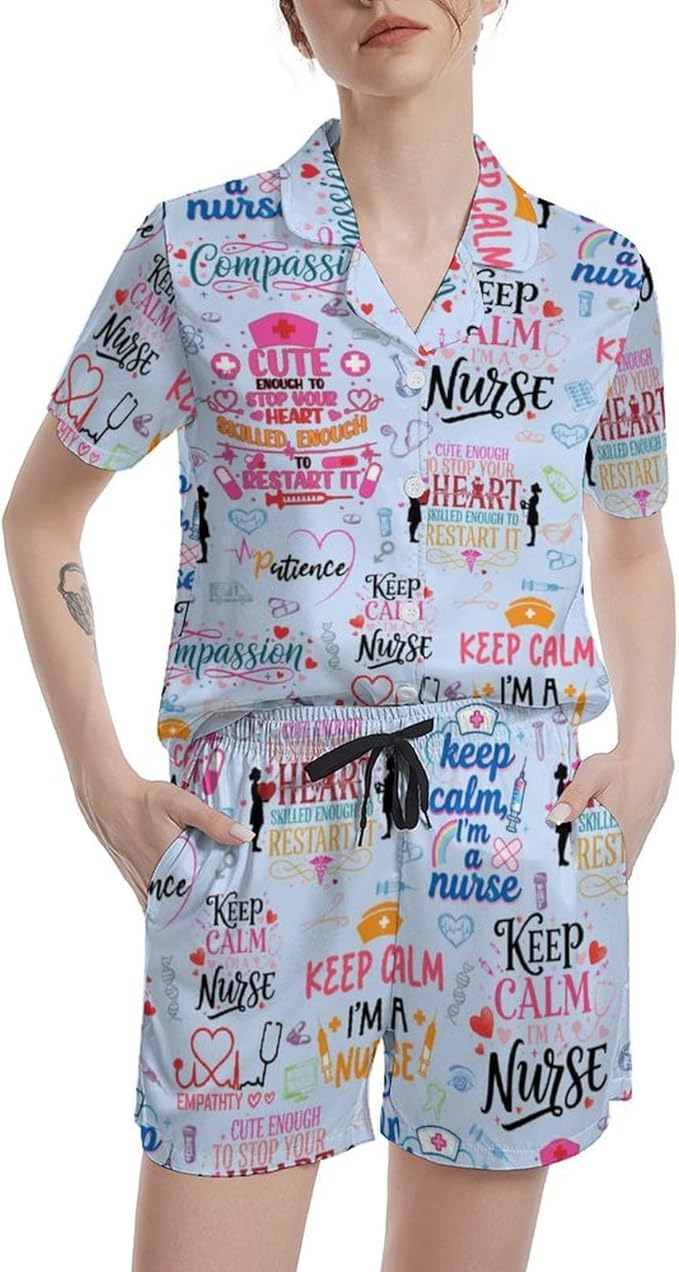 Women's Pajama Set - Short Sleeve - 2 Piece