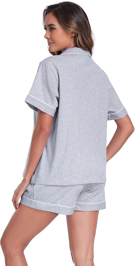 100% Cotton Pajama Set - Short Sleeve - 2 Piece