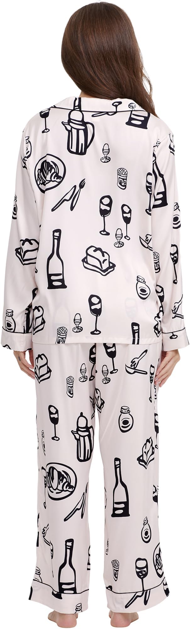 Satin Pajama Set - Long Sleeve - 2 Piece