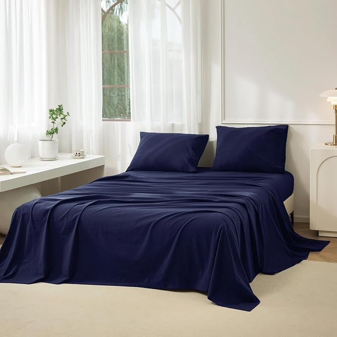 Linen Bed Sheet Set - Full - 4 Piece