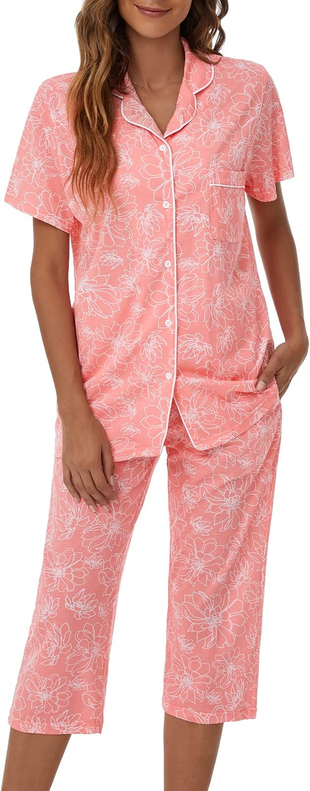 Capri Pajama Set - Short Sleeve - 2 Piece