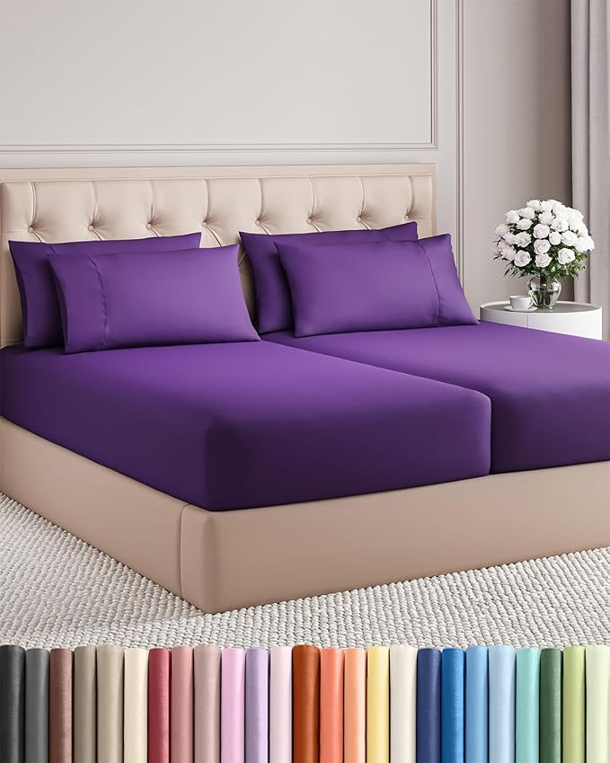 Cooling Bed Sheet Set - Split King - 16 in Deep Pocket - 7 Piece