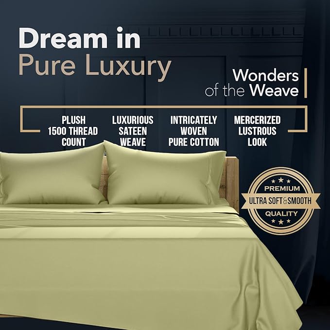 Linen Cooling Bed Sheet Set - California King - 17 in Deep Pocket - 4 Piece